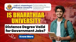 Bharathiar University distance education degree validity for government jobs