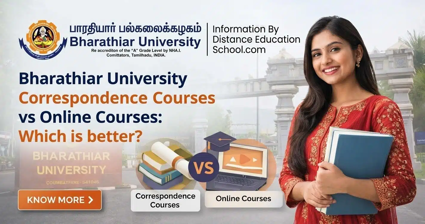 Bharathiar University Correspondence and Online Courses comparison for students